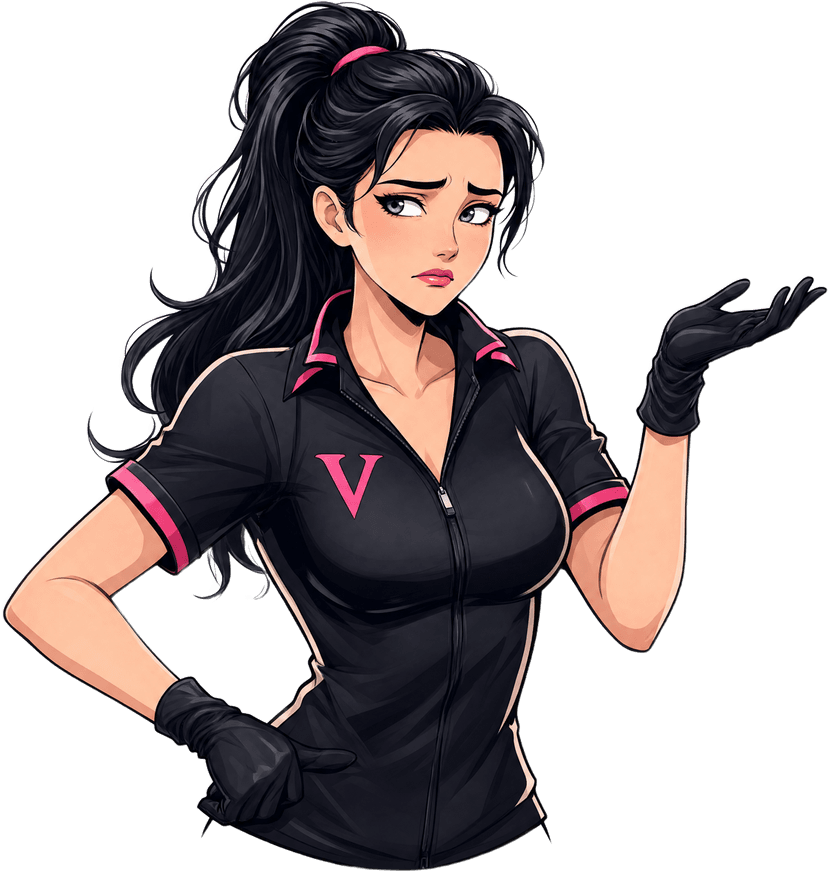 V looks concerned — she knows this problem
